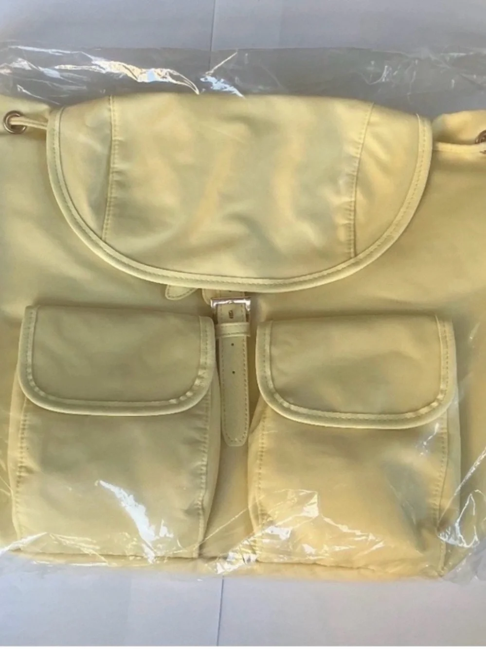 Year of Ours Backpack with Front Pockets- Baby Yellow . Rose Gold Hardware NWT